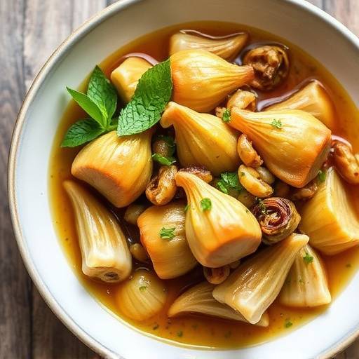 Carciofi alla romana, cotti in umido con mentuccia e aglio