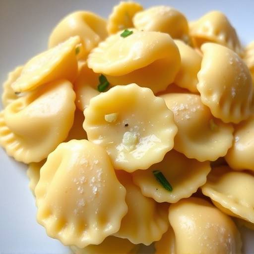 Primo piano di un piatto di tortellini fatti in casa, una specialit&radic;&dagger; di Bologna.