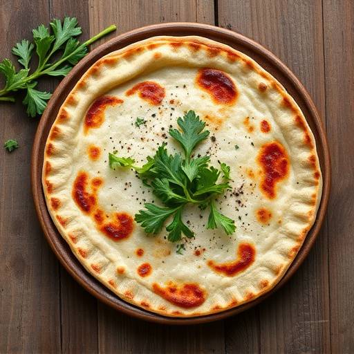 Un piatto di piadina romagnola con squacquerone e rucola, una specialit&radic;&dagger; regionale gustosa e veloce da preparare.