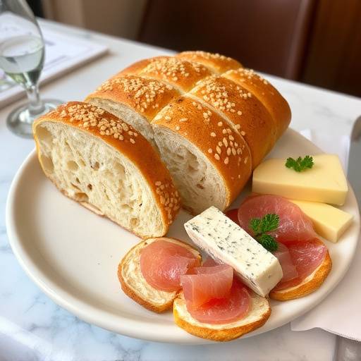 Una tigella, un pane tipico della zona di Modena, cotto in forno o sulla tigelliera, servito con salumi e formaggi.